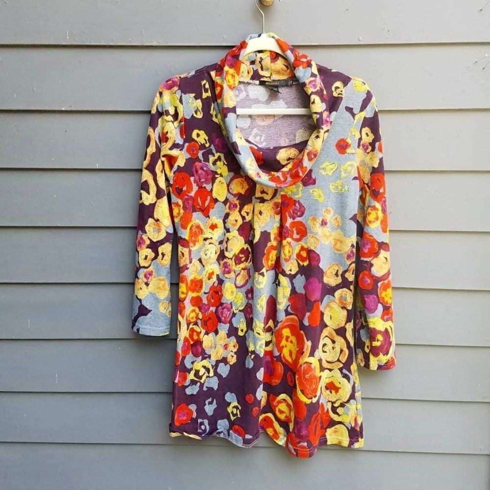 Georgeous!  Radzoli Clwled Neck Fall Colors Sweater Tunic Size XL